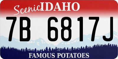 ID license plate 7B6817J