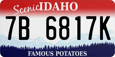 ID license plate 7B6817K