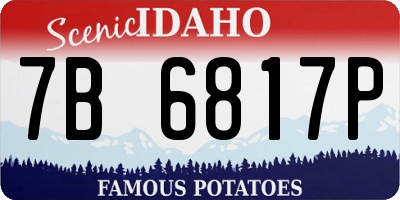 ID license plate 7B6817P