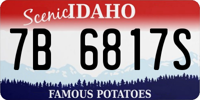 ID license plate 7B6817S