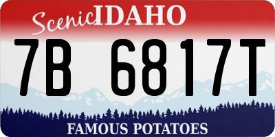 ID license plate 7B6817T