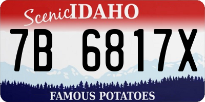 ID license plate 7B6817X