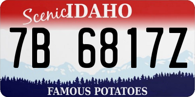 ID license plate 7B6817Z