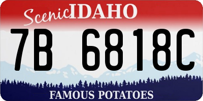 ID license plate 7B6818C