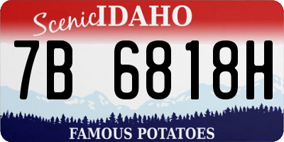 ID license plate 7B6818H