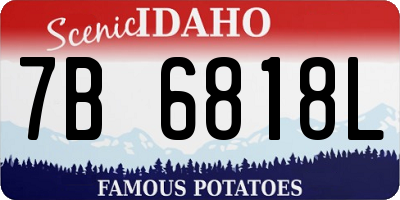ID license plate 7B6818L