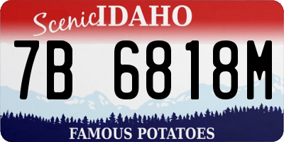 ID license plate 7B6818M