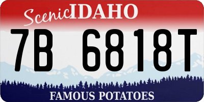 ID license plate 7B6818T