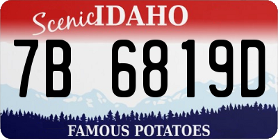 ID license plate 7B6819D