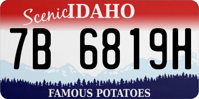 ID license plate 7B6819H