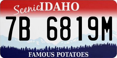 ID license plate 7B6819M