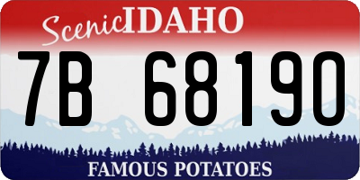 ID license plate 7B6819O