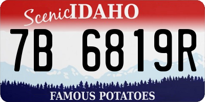 ID license plate 7B6819R