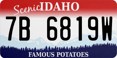 ID license plate 7B6819W