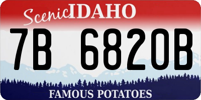 ID license plate 7B6820B