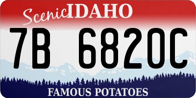 ID license plate 7B6820C