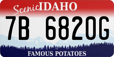 ID license plate 7B6820G