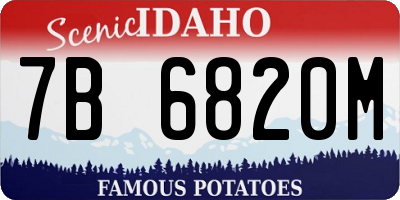 ID license plate 7B6820M