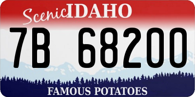 ID license plate 7B6820O