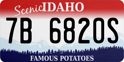 ID license plate 7B6820S