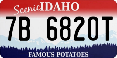 ID license plate 7B6820T