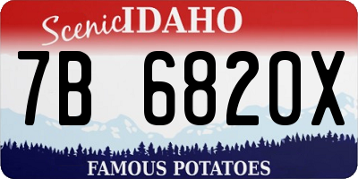 ID license plate 7B6820X