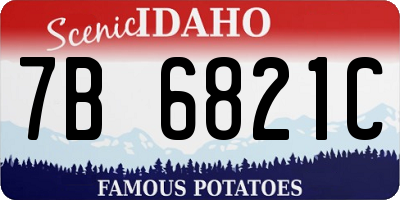 ID license plate 7B6821C