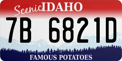 ID license plate 7B6821D