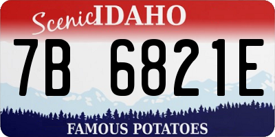 ID license plate 7B6821E