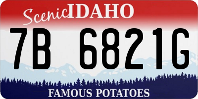 ID license plate 7B6821G