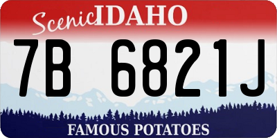 ID license plate 7B6821J