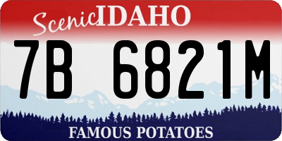 ID license plate 7B6821M