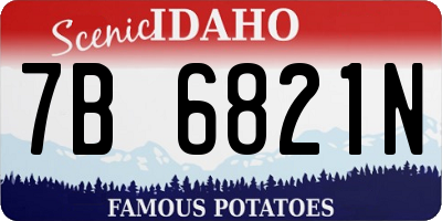 ID license plate 7B6821N