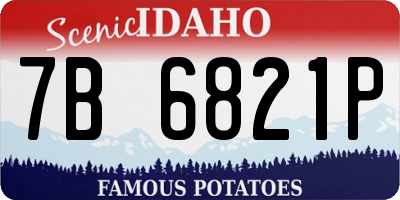 ID license plate 7B6821P
