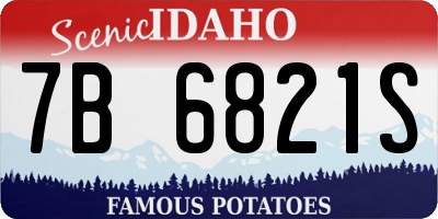 ID license plate 7B6821S