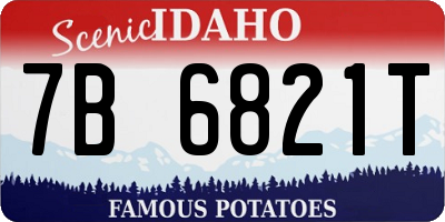 ID license plate 7B6821T