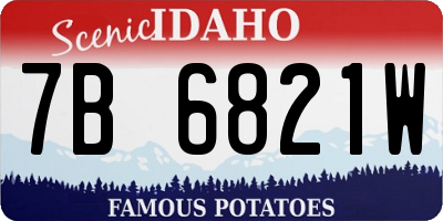 ID license plate 7B6821W