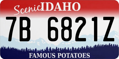 ID license plate 7B6821Z