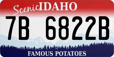 ID license plate 7B6822B