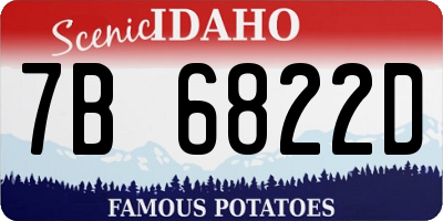 ID license plate 7B6822D