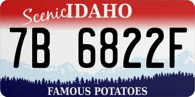 ID license plate 7B6822F