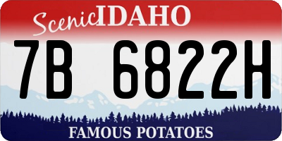 ID license plate 7B6822H