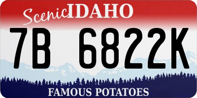 ID license plate 7B6822K