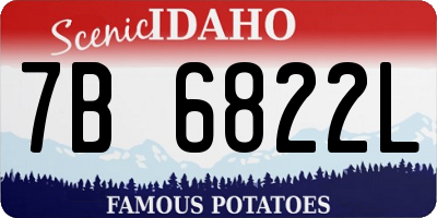 ID license plate 7B6822L