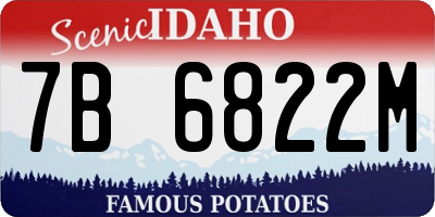 ID license plate 7B6822M