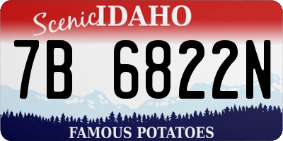 ID license plate 7B6822N