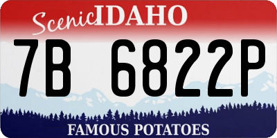 ID license plate 7B6822P