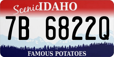 ID license plate 7B6822Q
