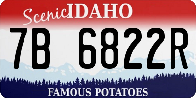 ID license plate 7B6822R