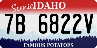 ID license plate 7B6822V